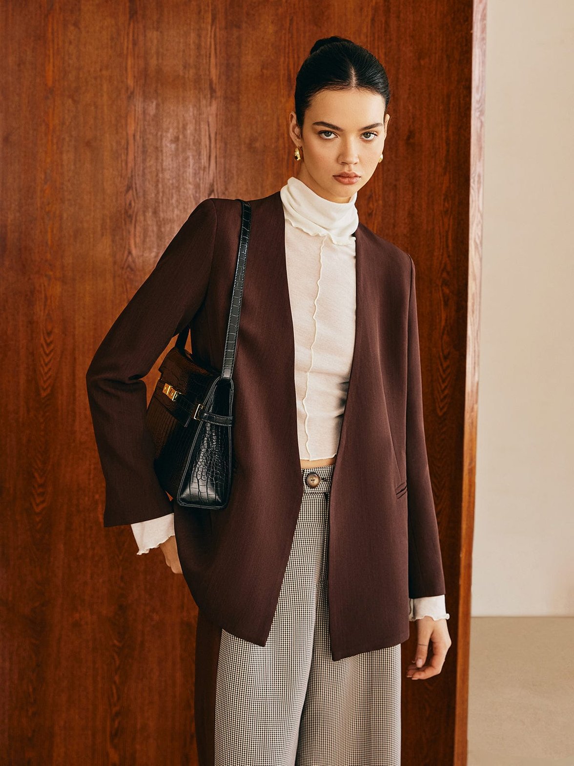 Blazer long vue latérale grâce