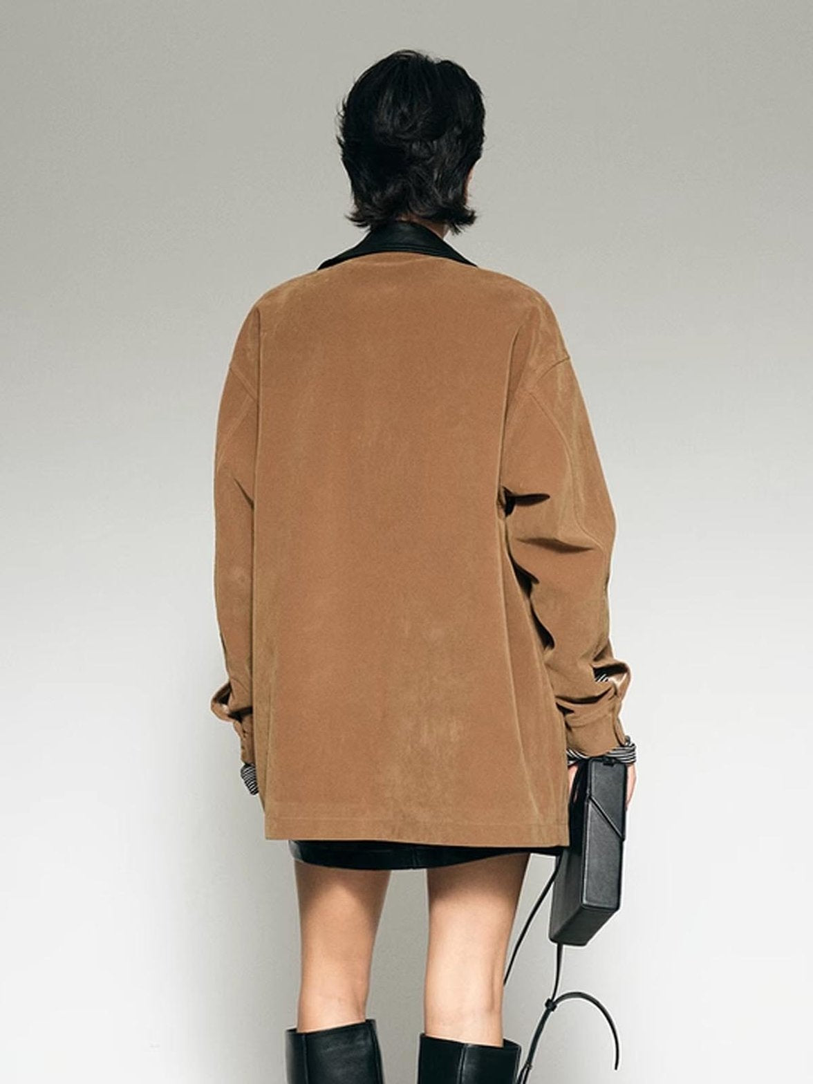 Blazer daim camel porté style