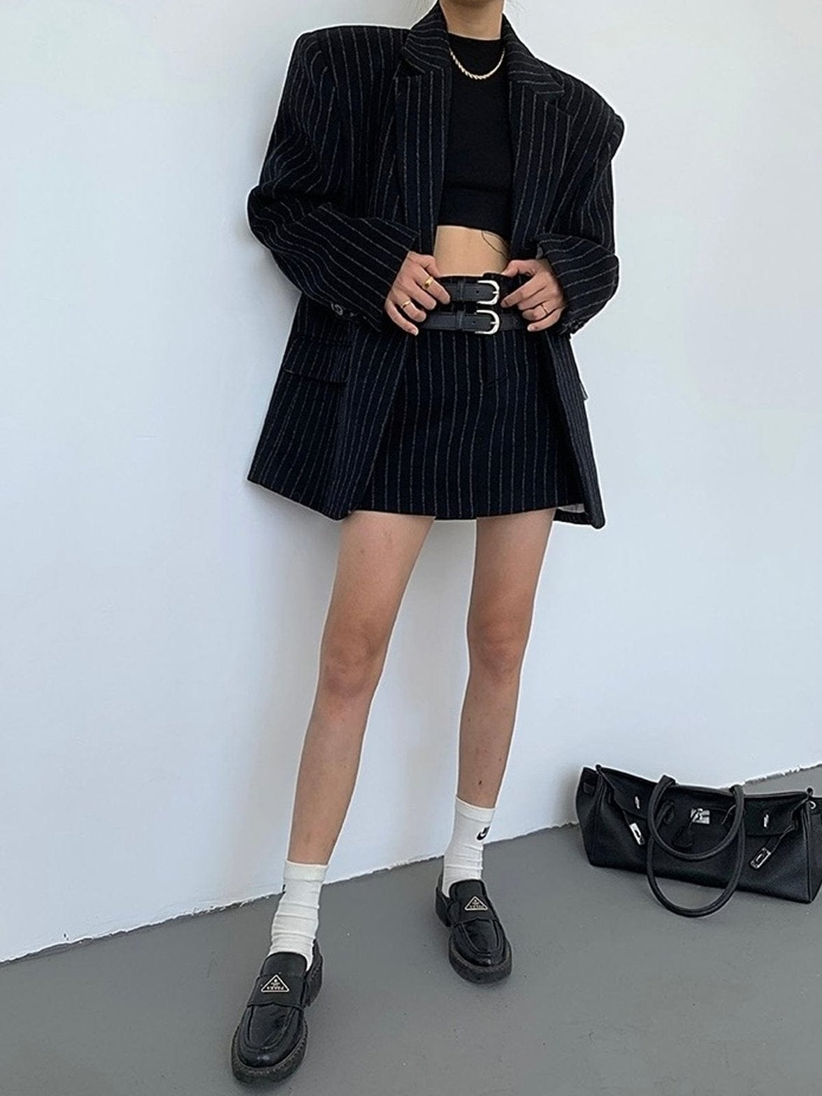 Détail poche blazer tweed - Saphir