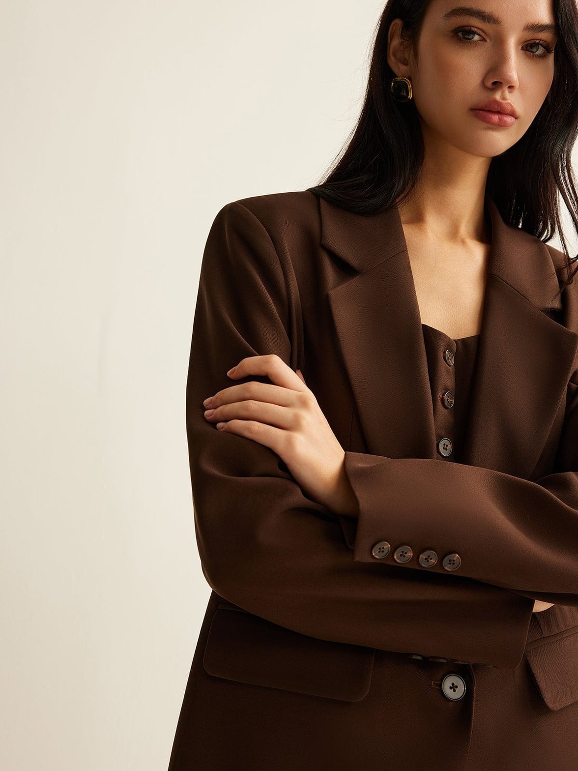 Blazer bureau marron tendance