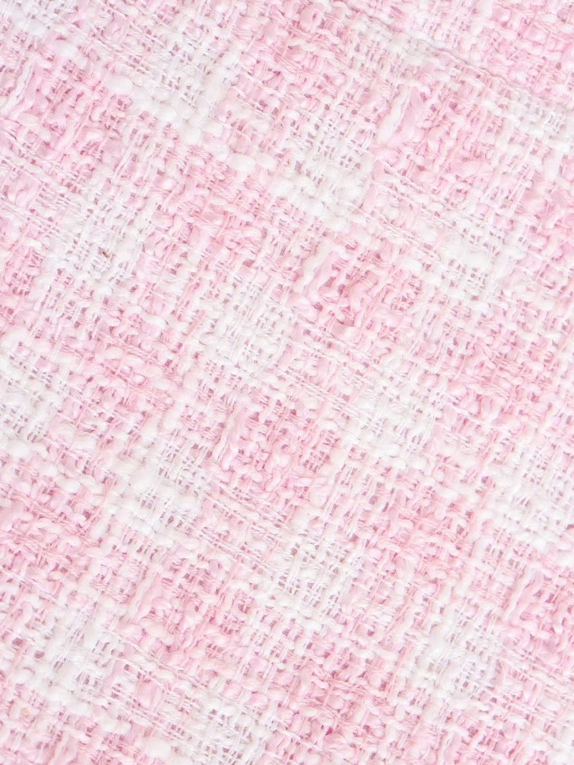 Blazer tweed vichy rose vue de dos nuage