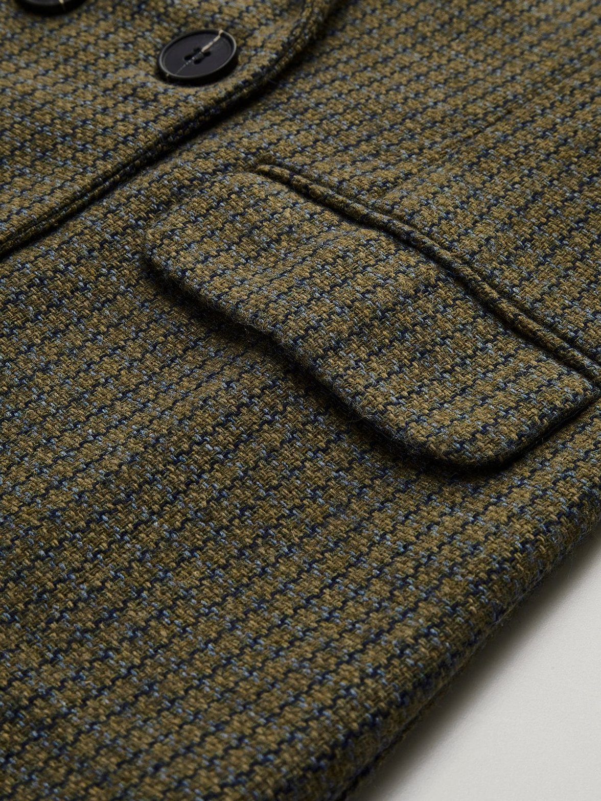Blazer tweed vintage à carreaux détail poche nuage