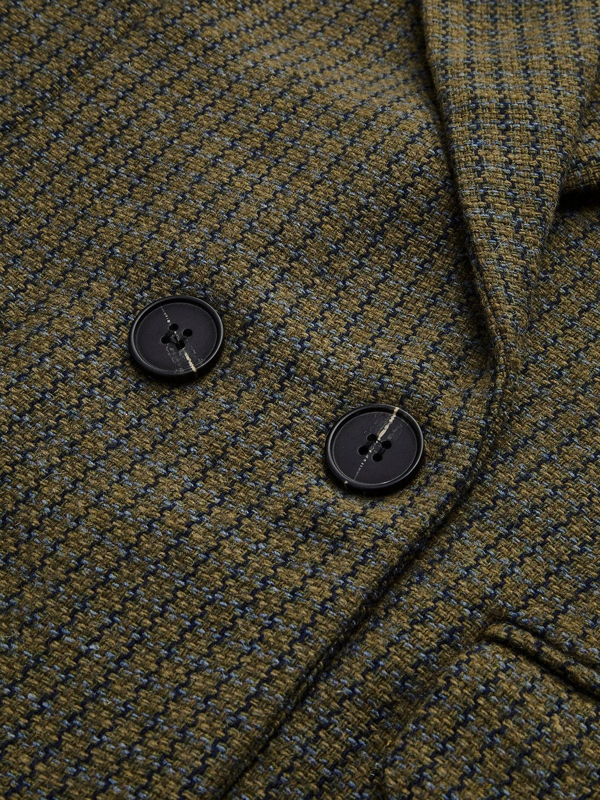 Blazer tweed vintage à carreaux vue de dos lune