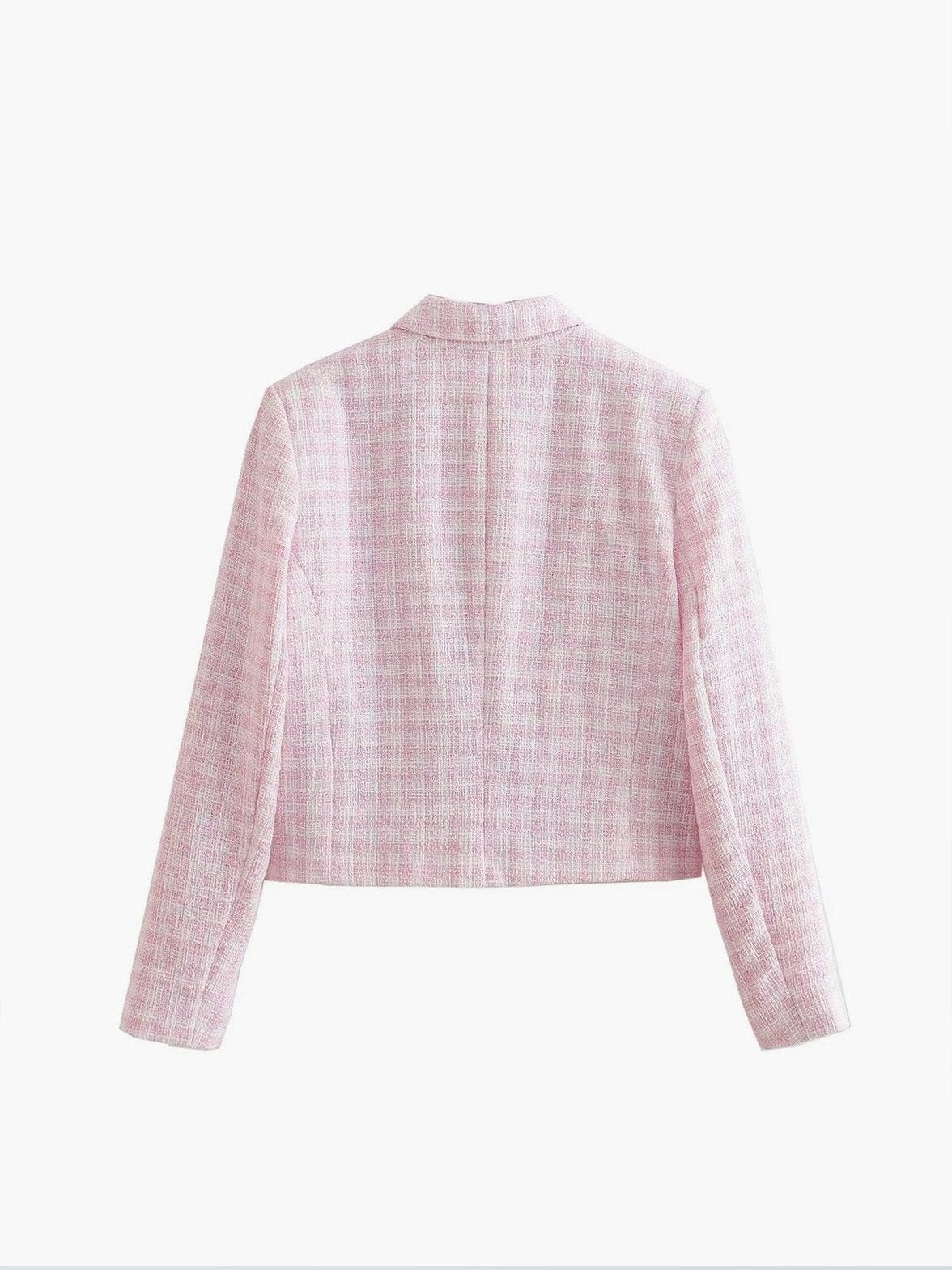 Blazer vichy rose vue de dos soleil