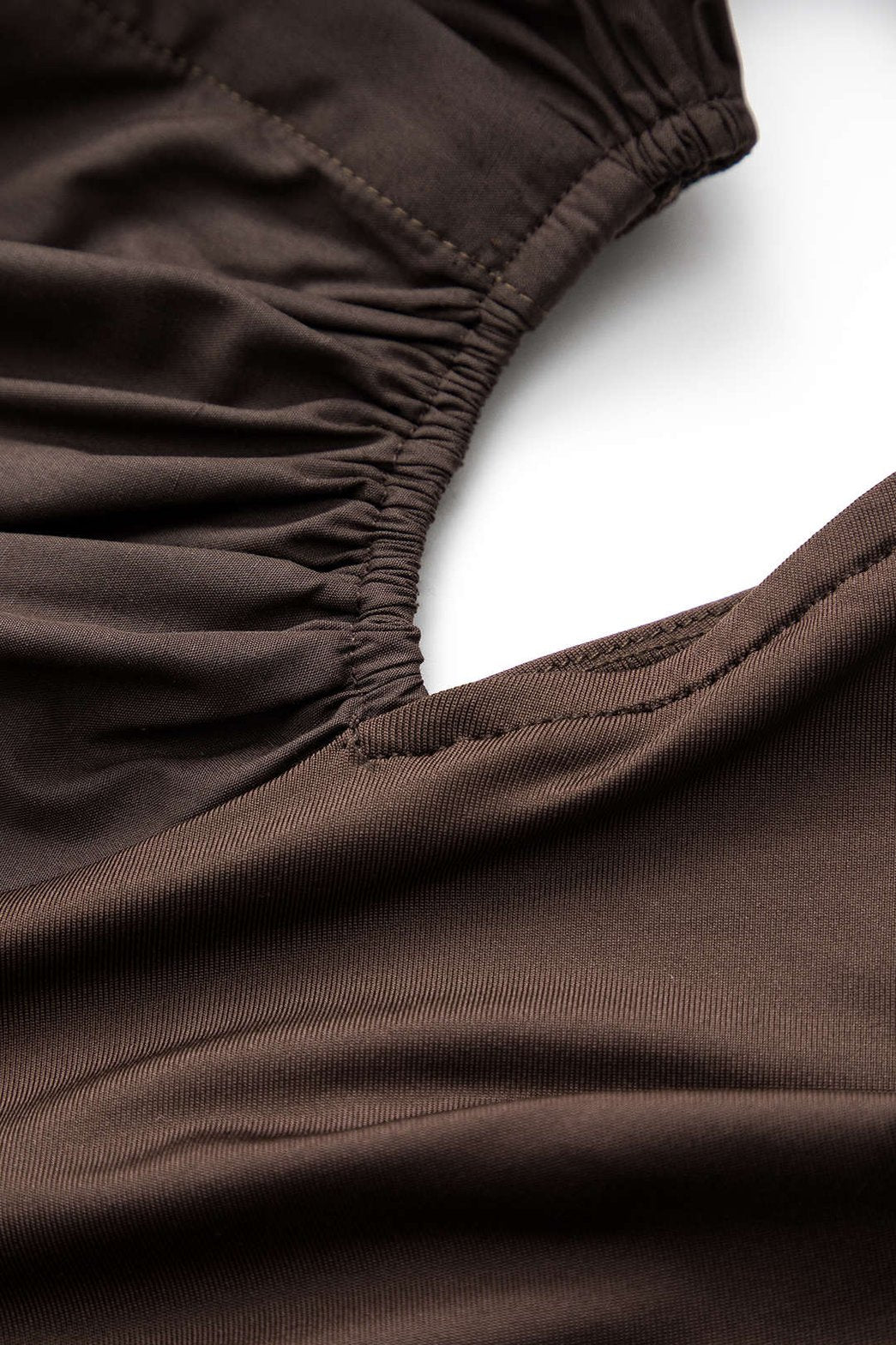 Body asymétrique marron détail col lune