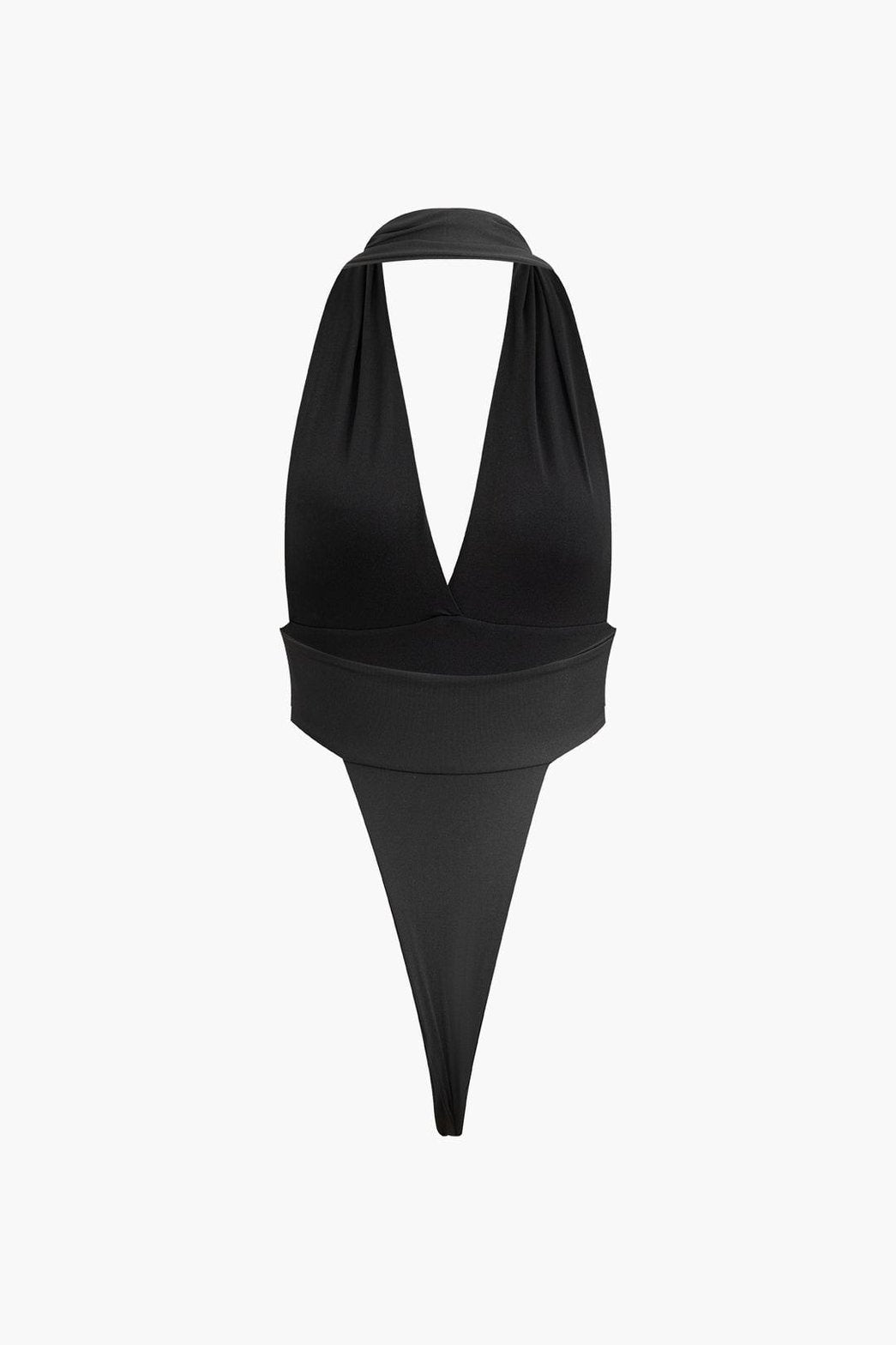 Body noir drapé vue détaillée fleur