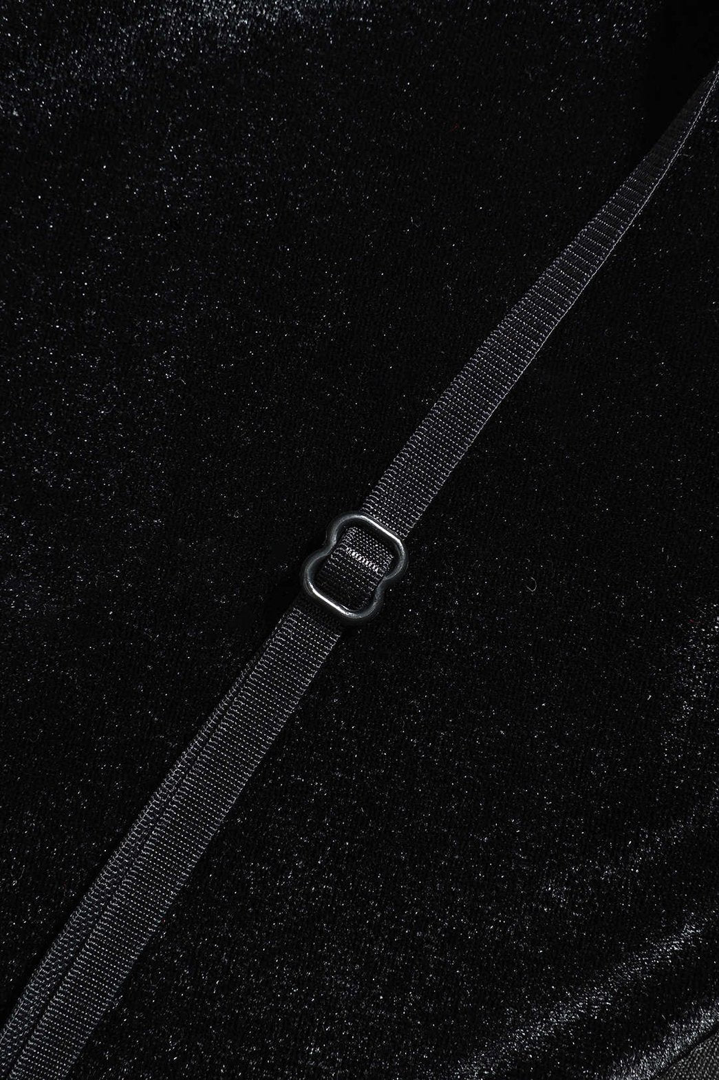 Body velours noir détail tissu arc