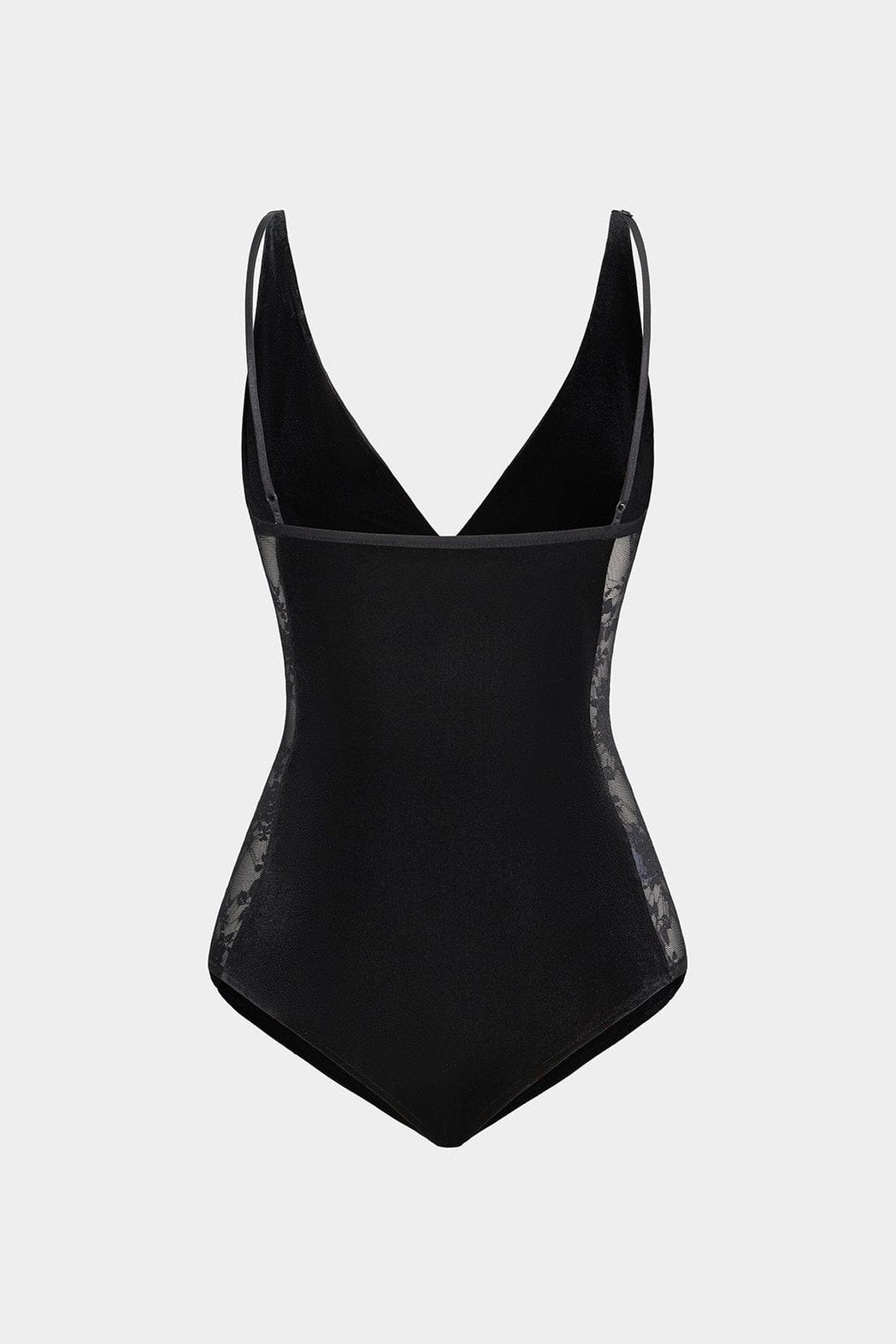 Body velours noir dos nu vue de dos lune