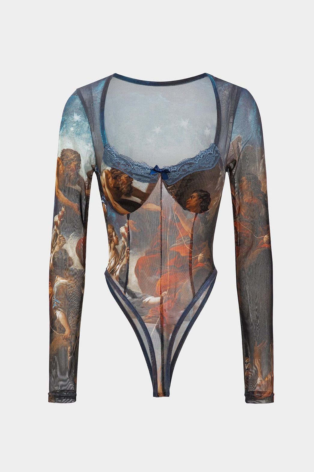 Body vintage en dentelle vue de face papillon