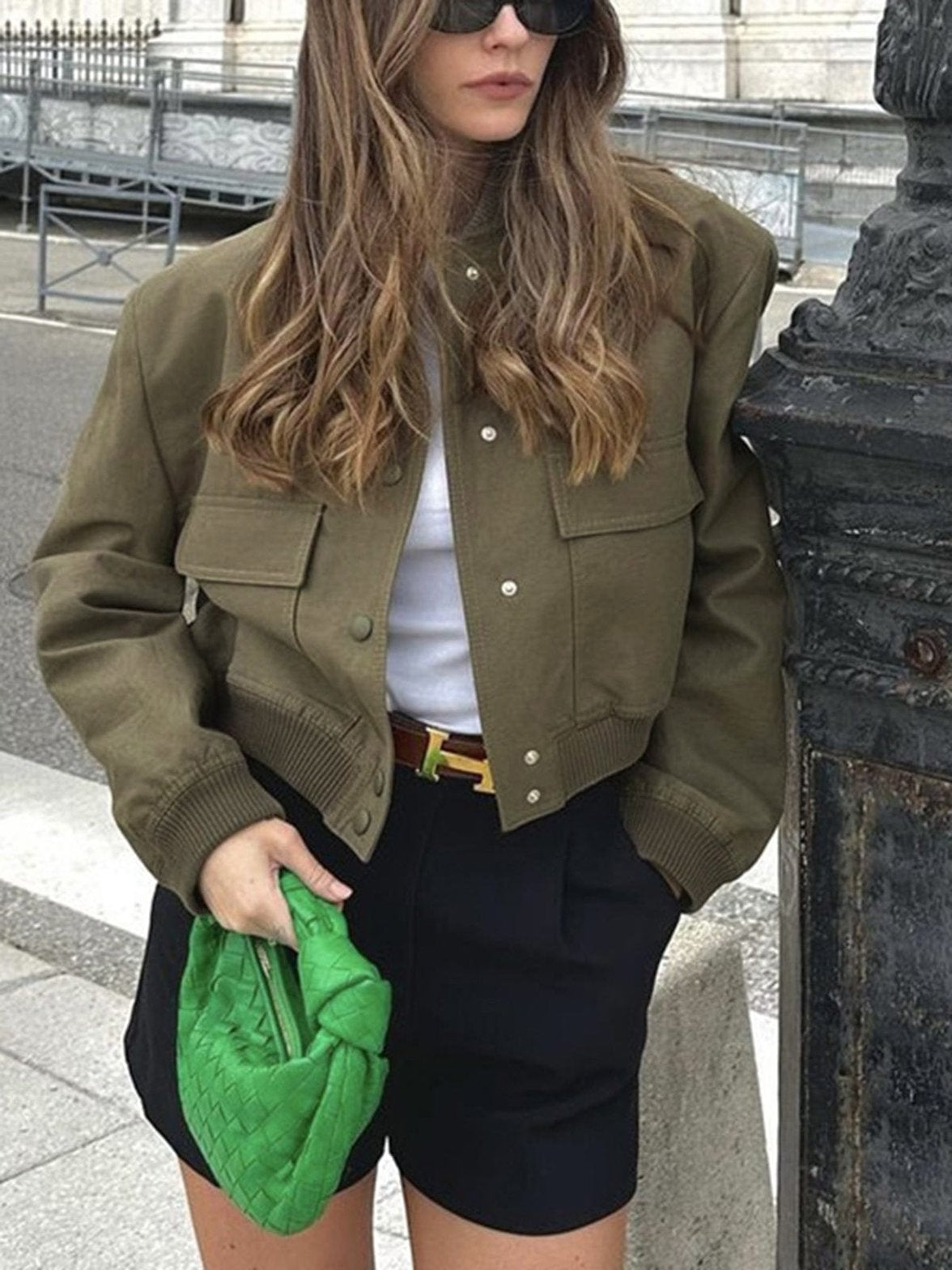 Bomber kaki urbain élégant doux