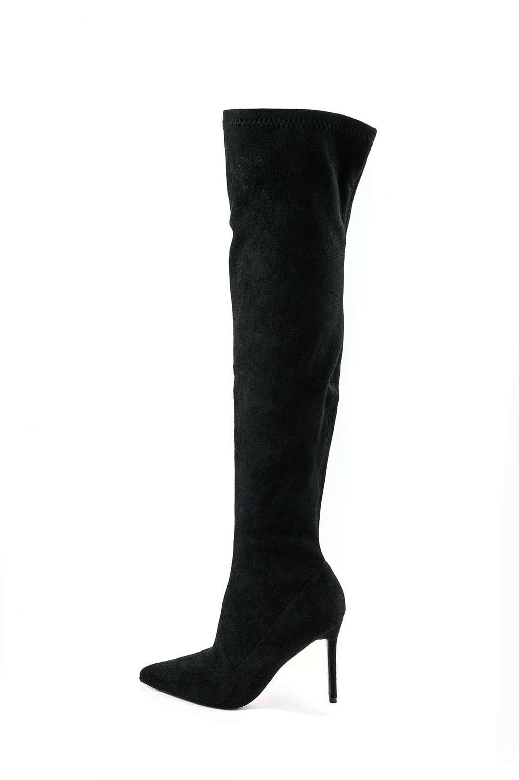Vue arrière des bottes cuissardes nuit