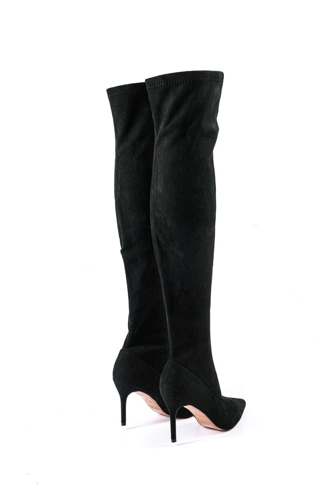 Détail du talon des bottes en suédine étoile