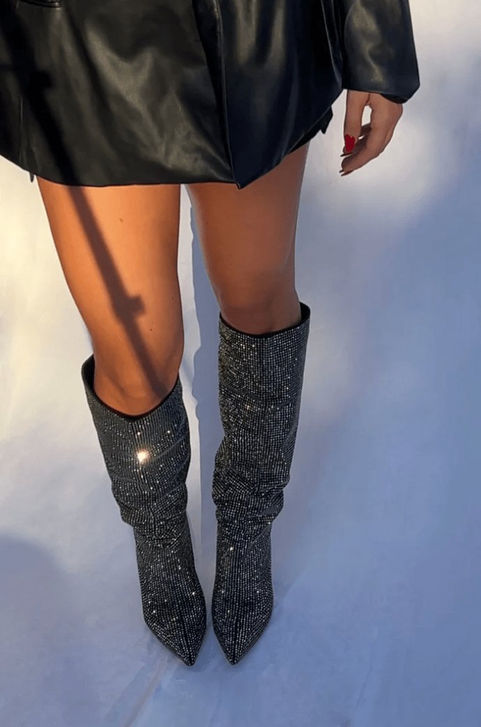Bottes à talons hauts glamour nuit