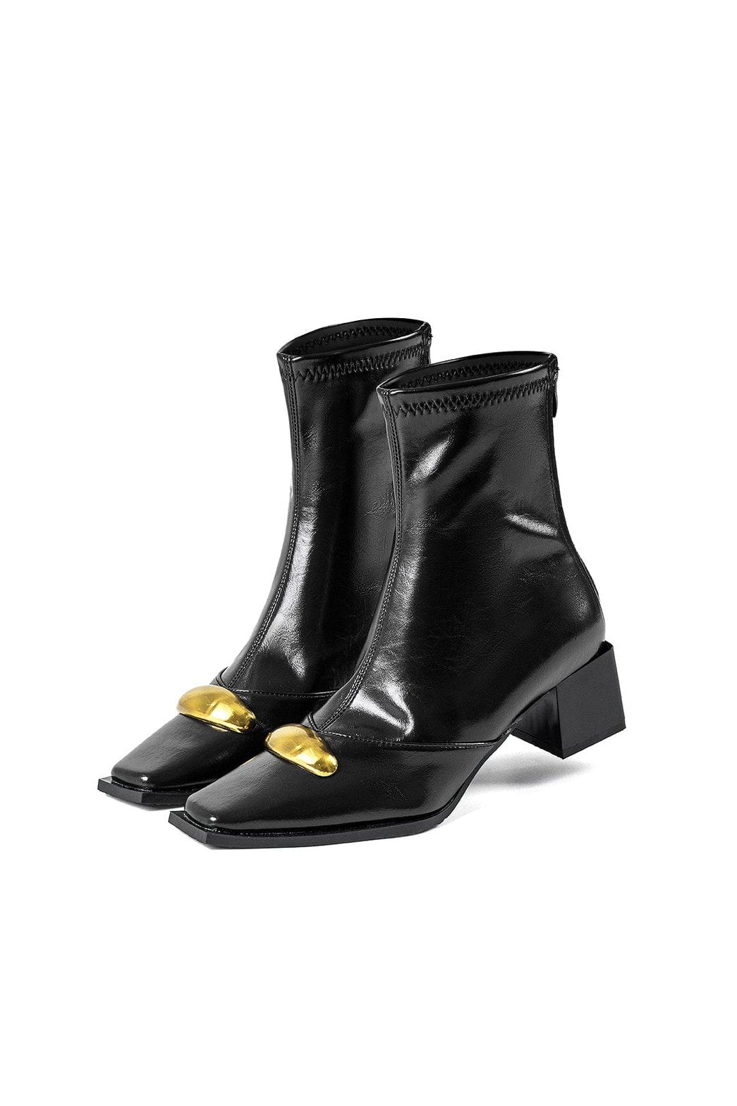 Bottines bordeaux détail couture rayonnante