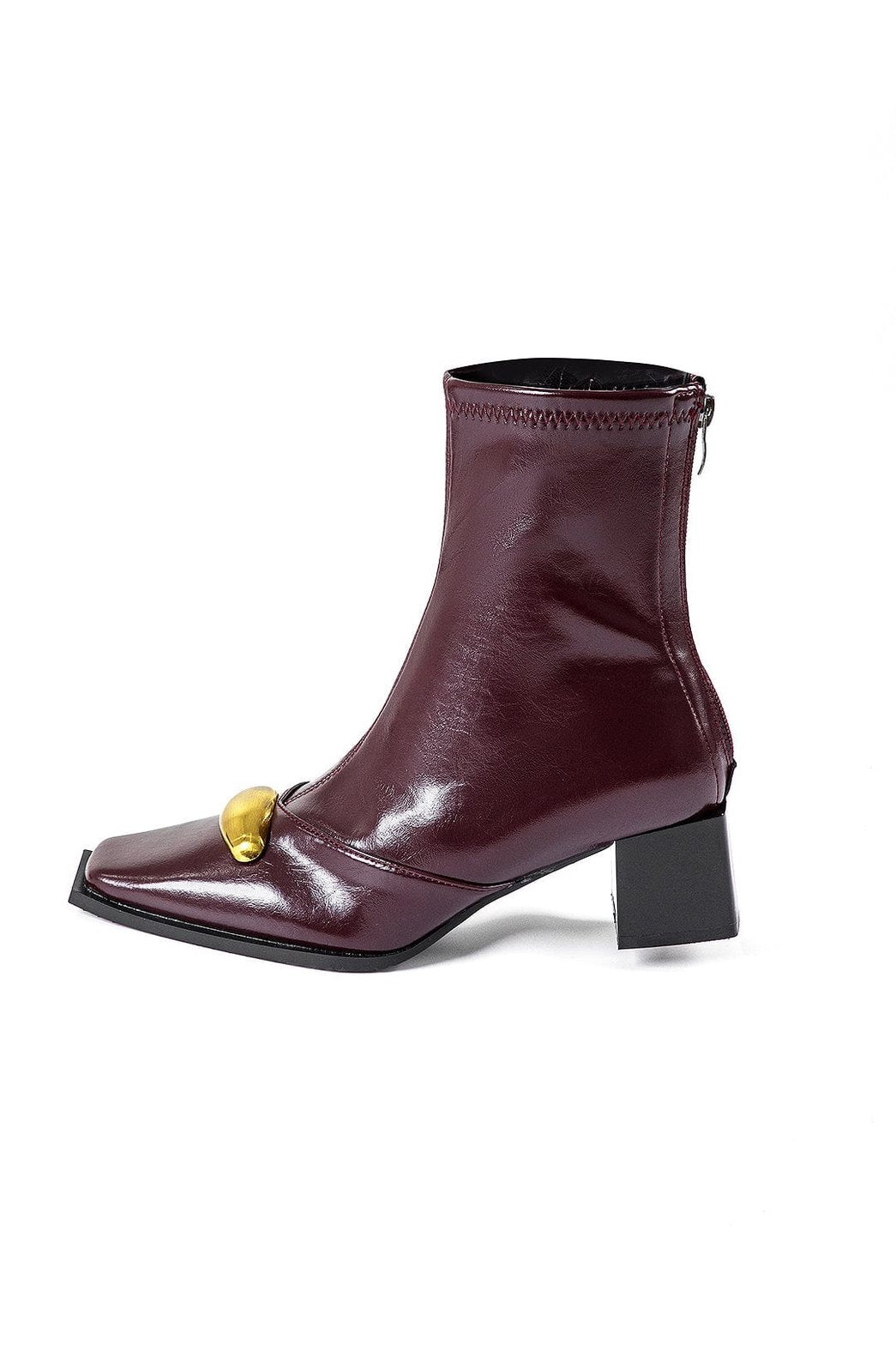Bottines bordeaux vue côté gracieuse