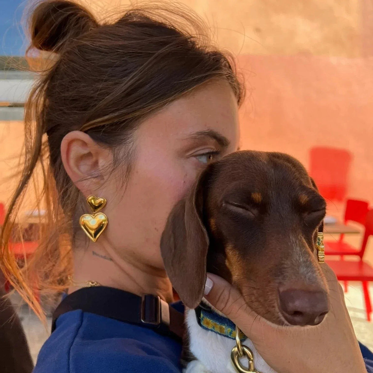 Boucles d'oreilles cœur vue profil douceur