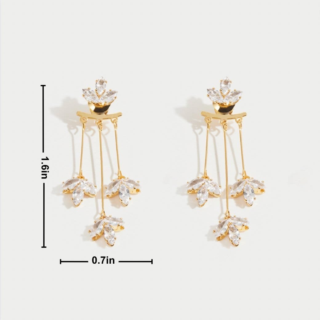 Boucles d'oreilles cascade cristal vue détaillée saphir