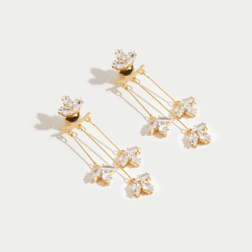 Boucles d'oreilles lotus cristal vue latérale perle