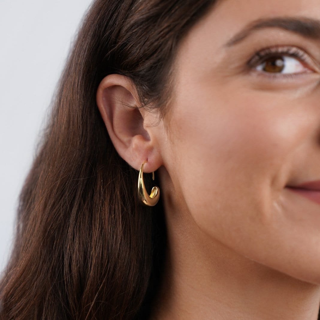 Boucles d'oreilles classiques dorées cristal