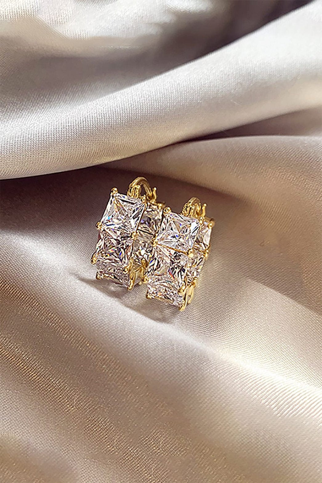 Boucles d'oreilles cristal élégantes lune