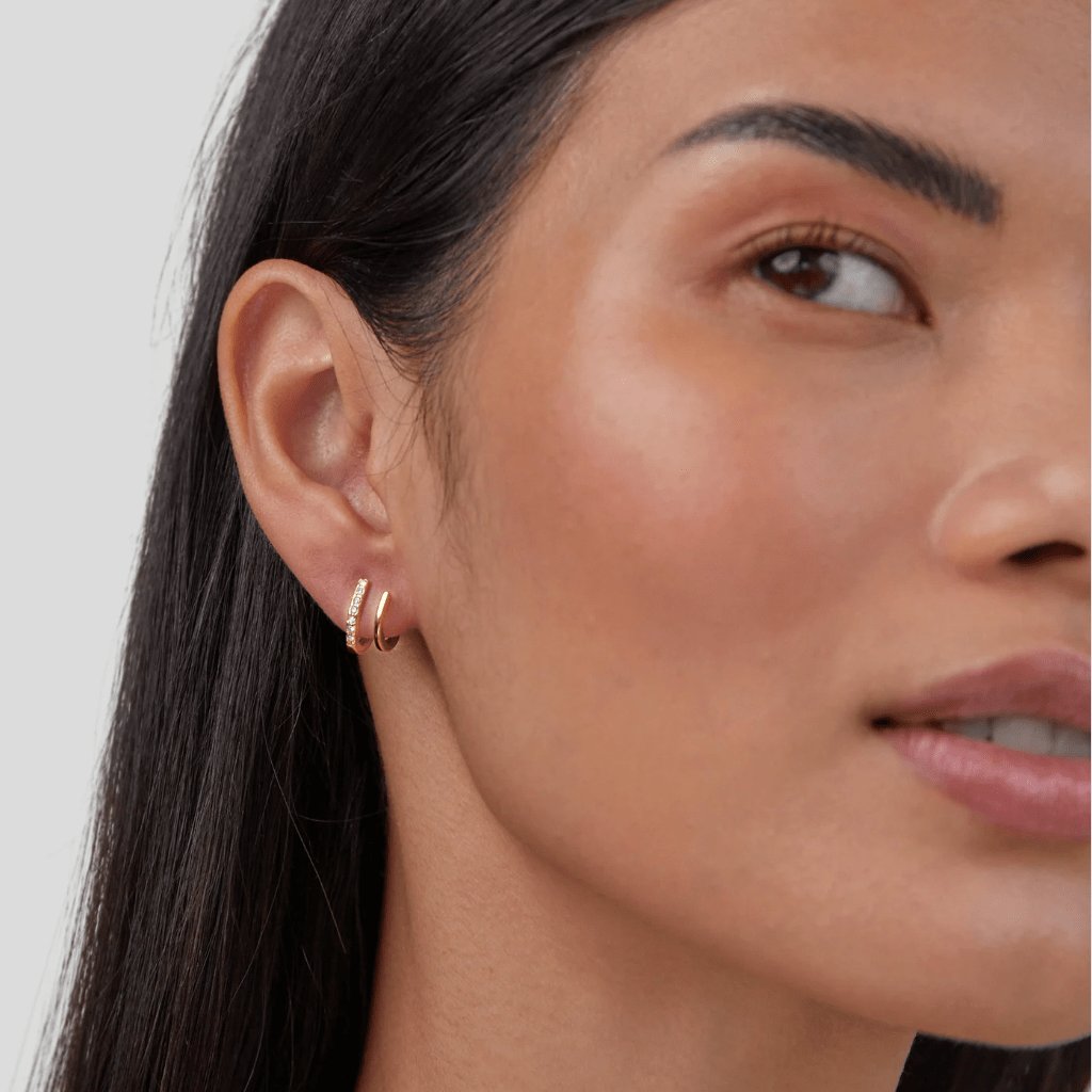 Boucles d'oreilles double piercing luxe
