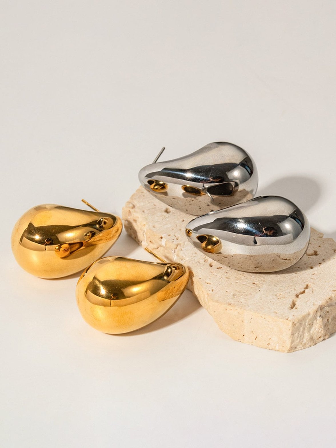 Boucles d'oreilles goutte élégantes dorées soleil