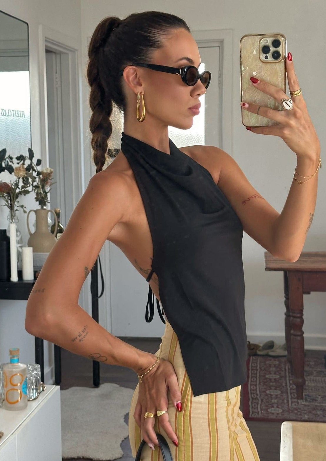 Boucles d'oreilles goutte vue détaillée cristal