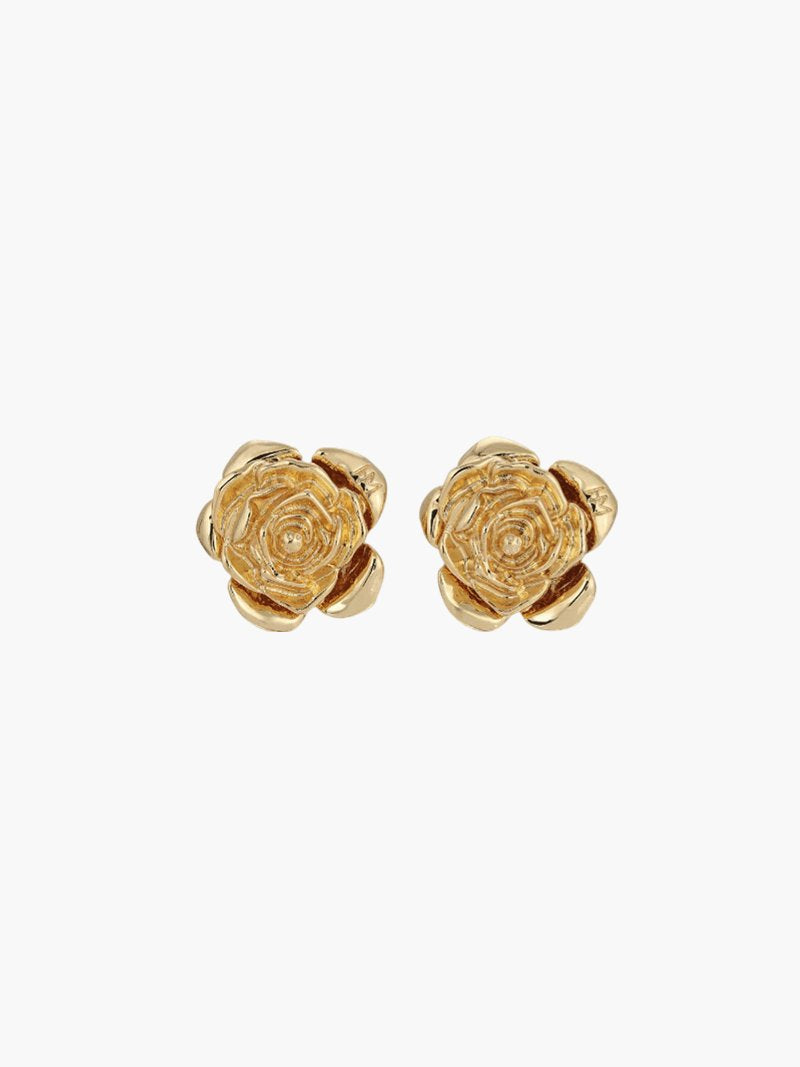 Boucles d'oreilles rose dorées vue frontale soleil