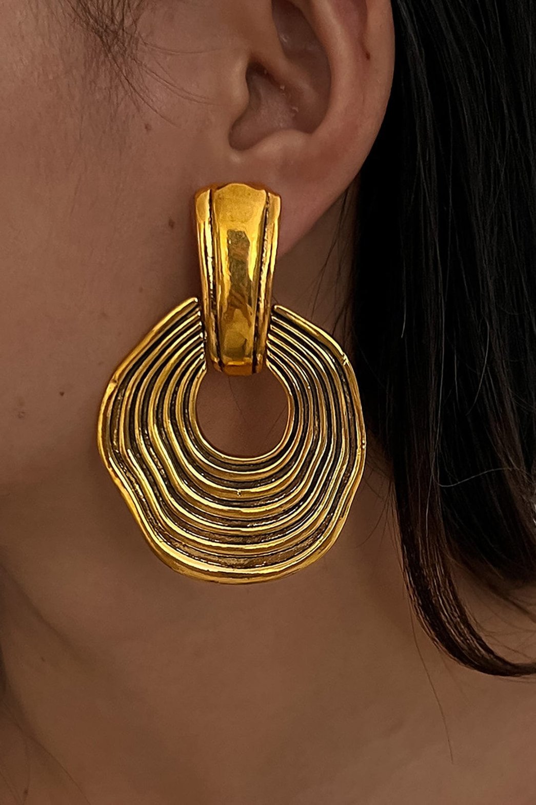 Boucles d'oreilles vintage cercles lune