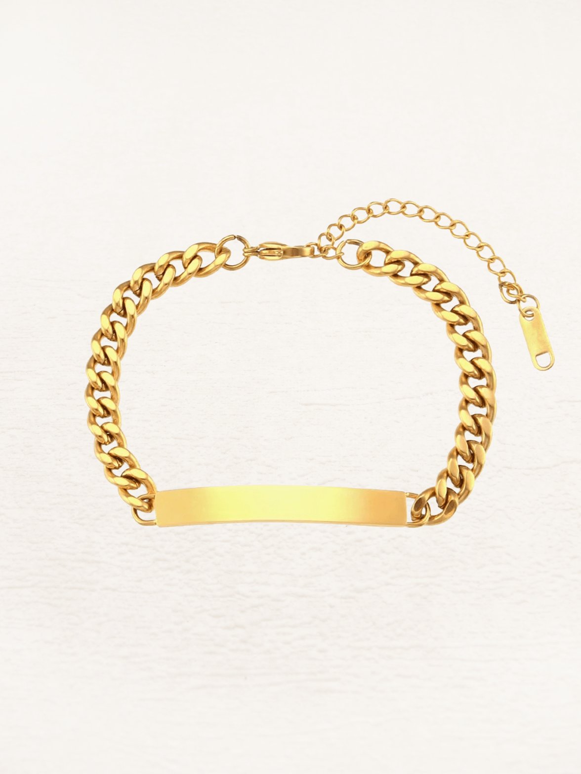 Bracelet chaîne cubaine plaqué or vue principale étoile