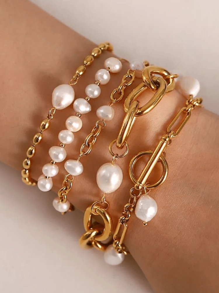 Détail bracelet perles d'eau douce harmonie