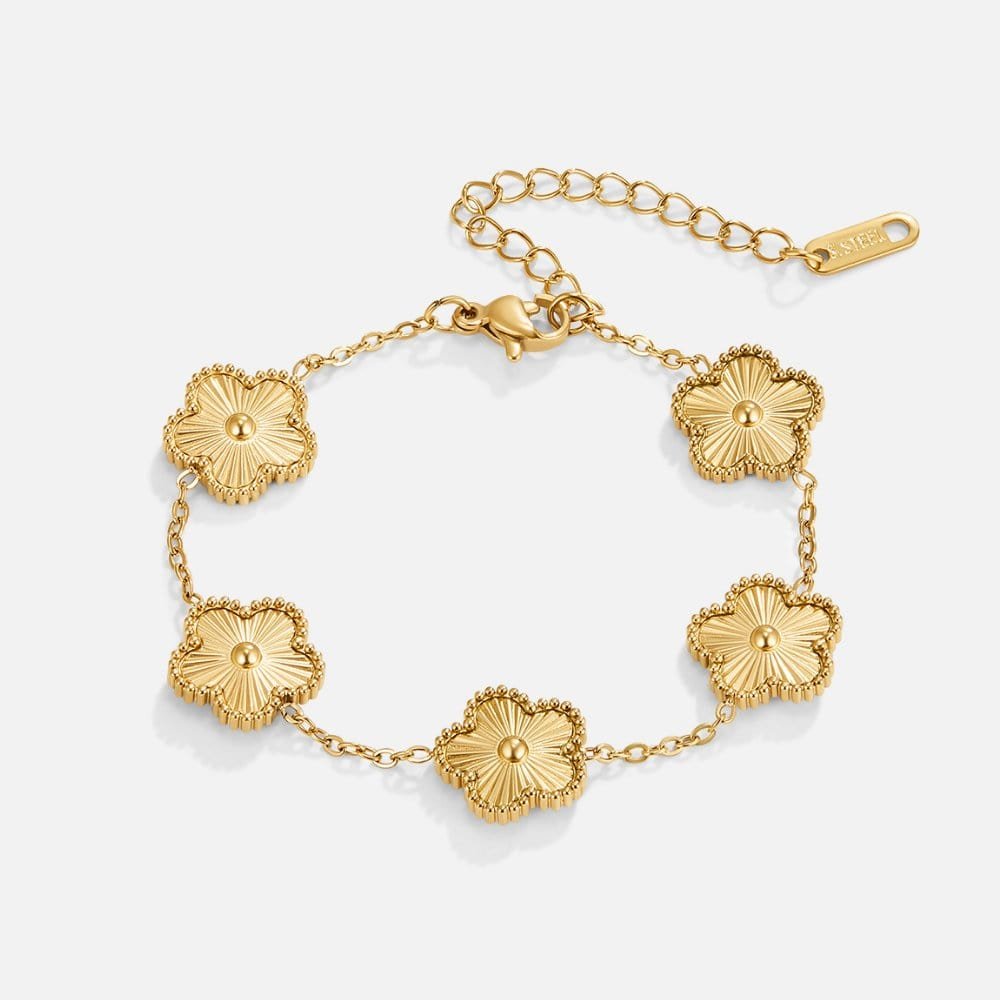 Bracelet fleurs dorées plaqué or élégant