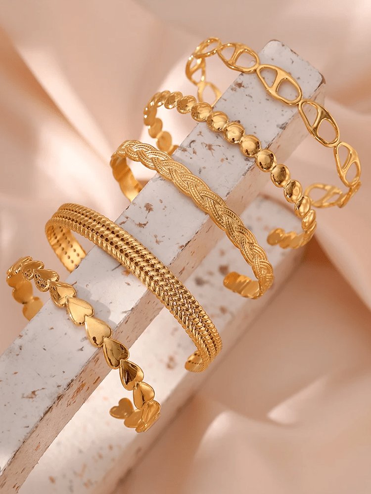 Bracelet cercle plaqué or brillant étoile