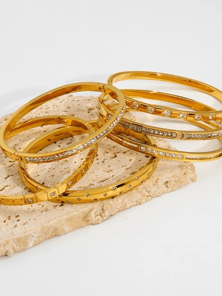 Bracelet plaqué or géométrique sublime