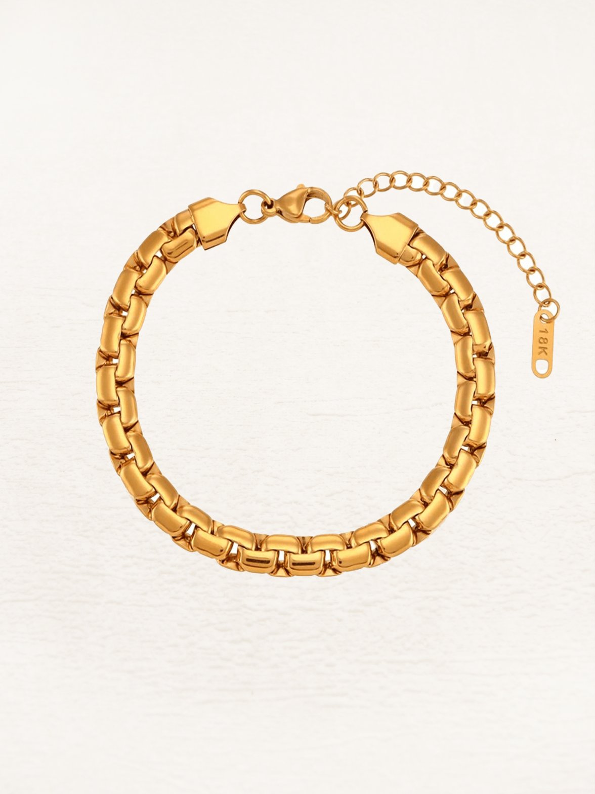 Bracelet or maillons plats détail harmonie