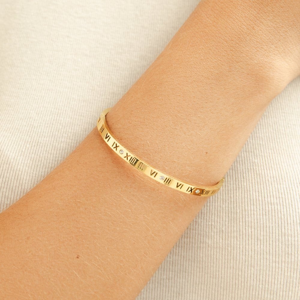 Bracelet or 18K design romain lune