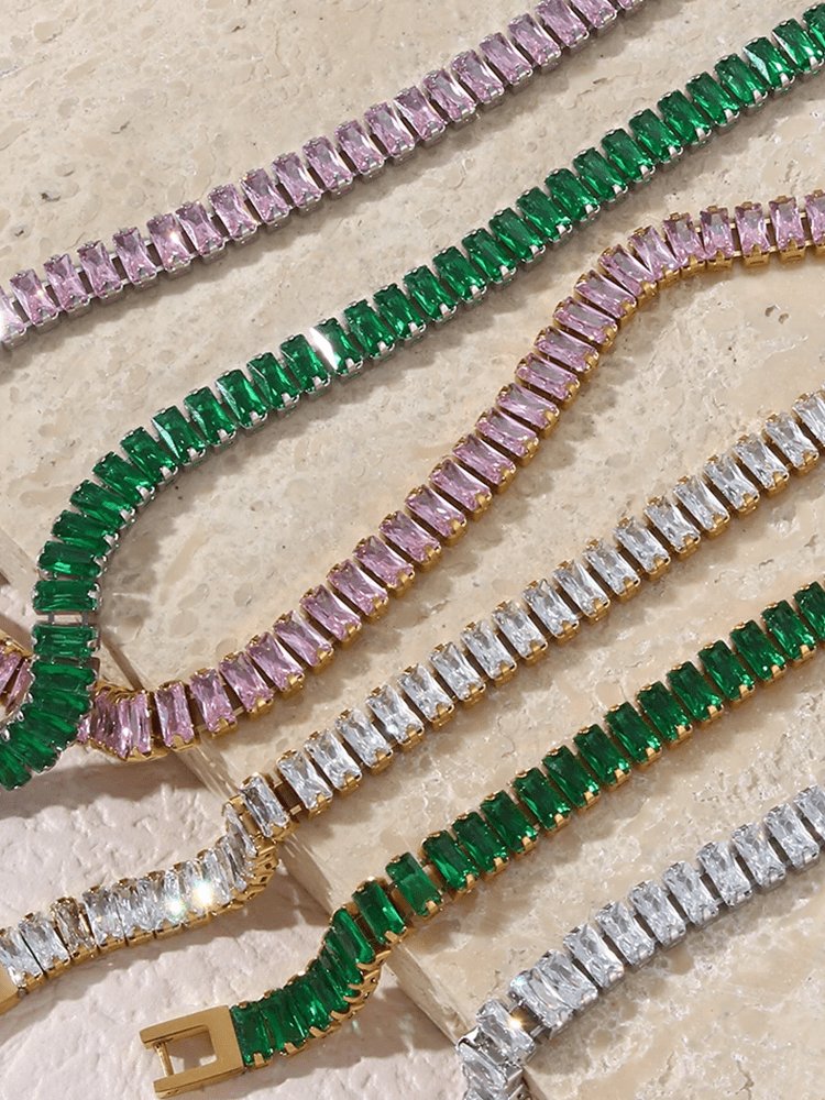 Bracelet tennis cristal vue profil nuage