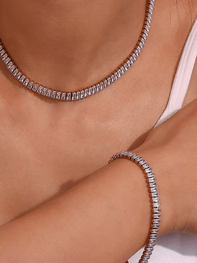 Bracelet tennis cristal porté étoile