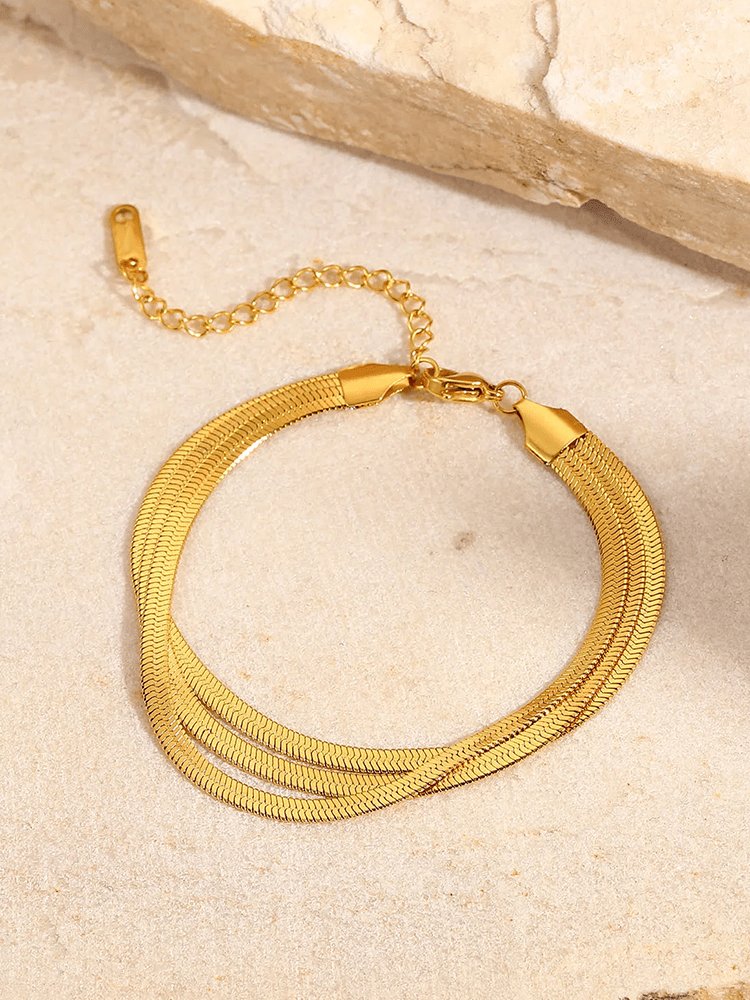 Bracelet chaîne serpent or crystal