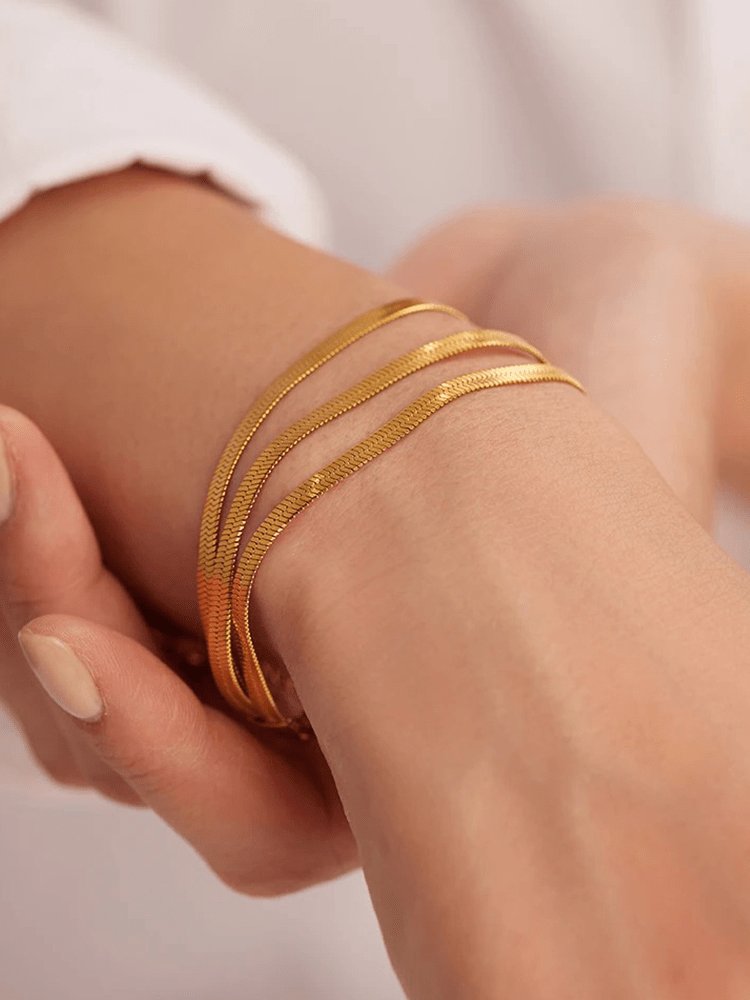 Bracelet triple chaîne or élégant zeste