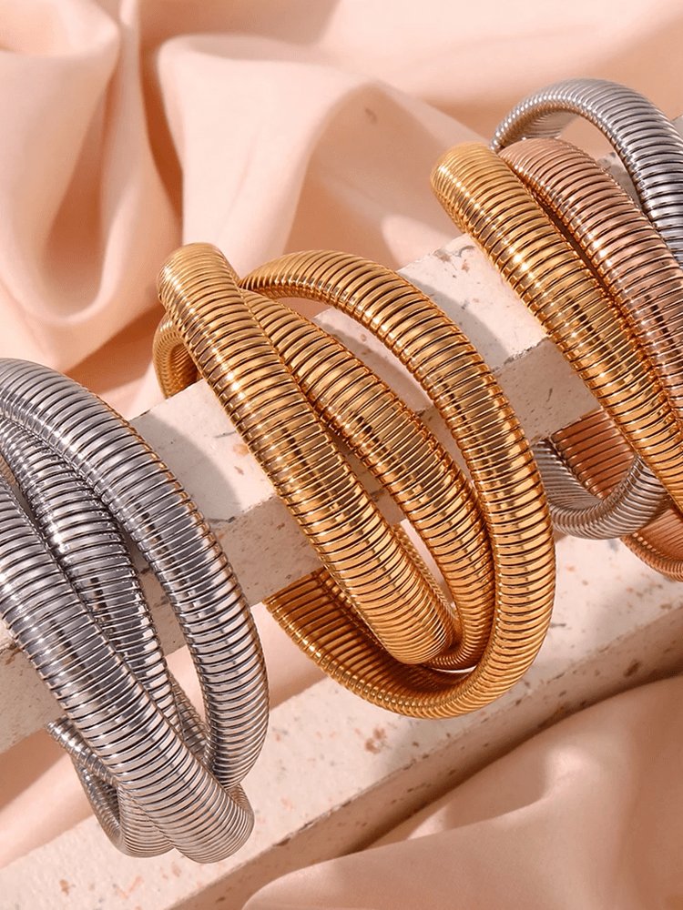 Bracelet serpent tricolore vue ensemble harmonie