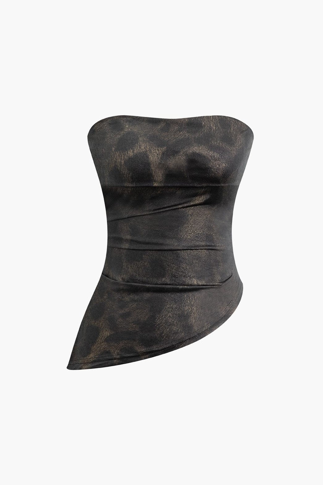 Bustier asymétrique noir effet métallisé - Étoile