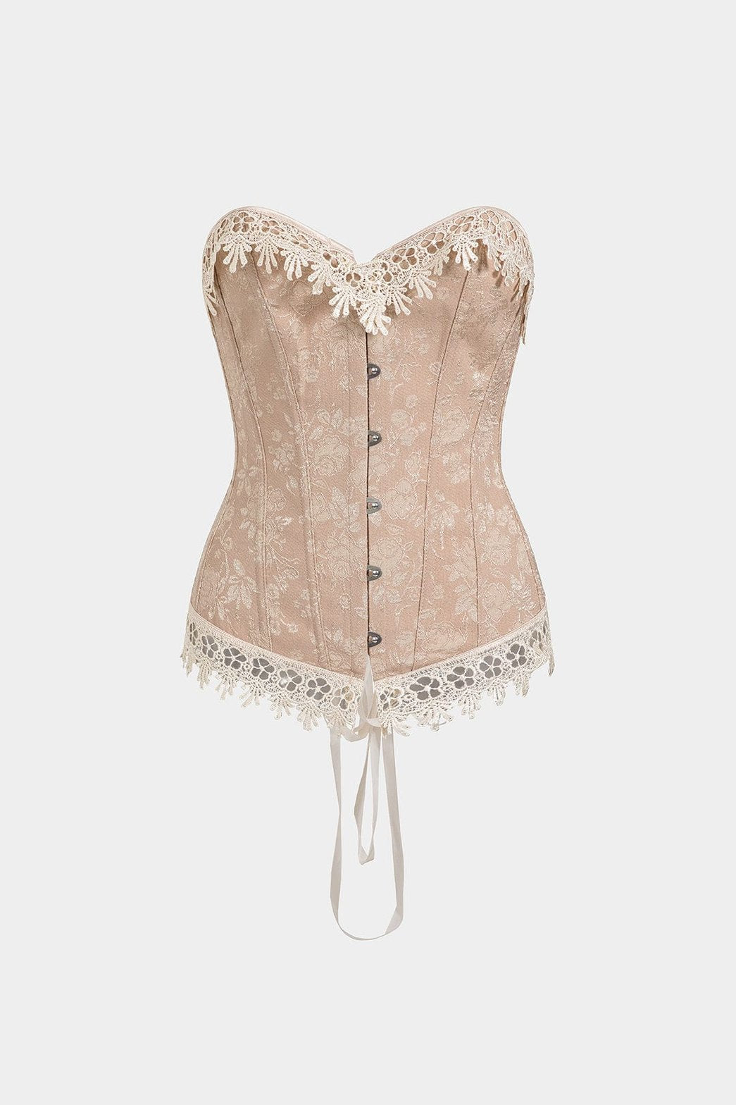 Corset bustier beige avec dentelle délicate étoile