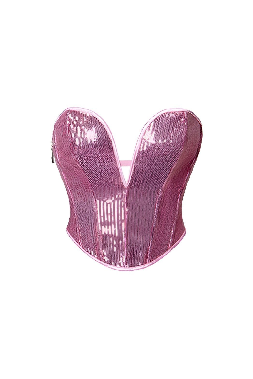 Corset noir brillant pailleté cristal