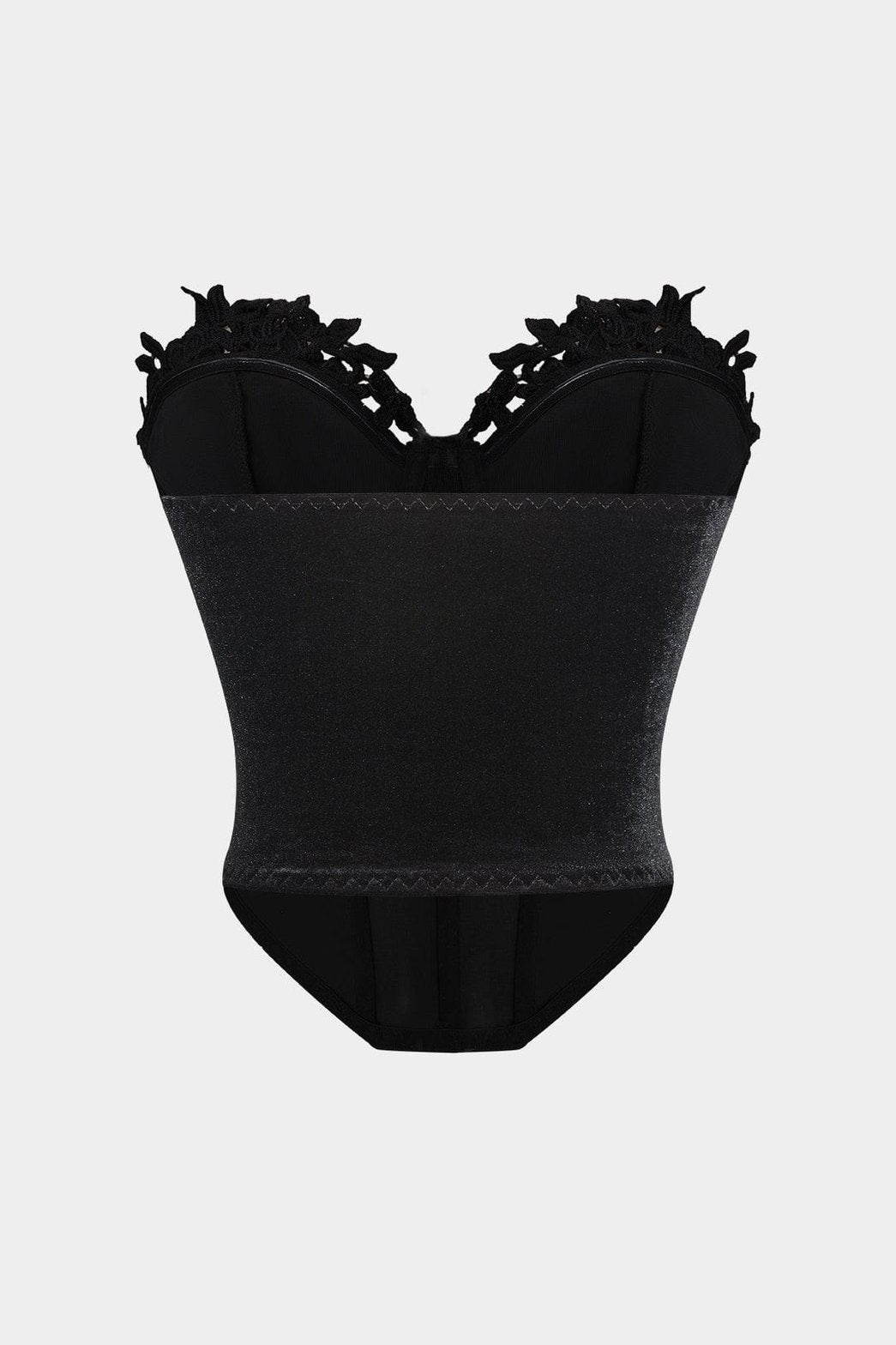 Bustier velours noir vue de dos étoile