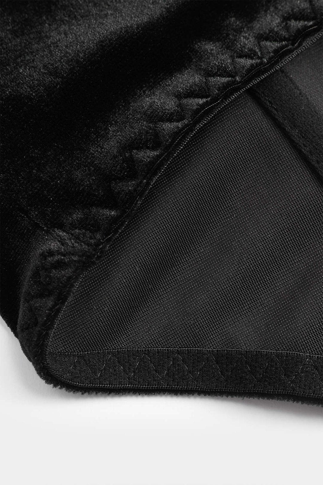 Bustier velours noir détail dentelle océan