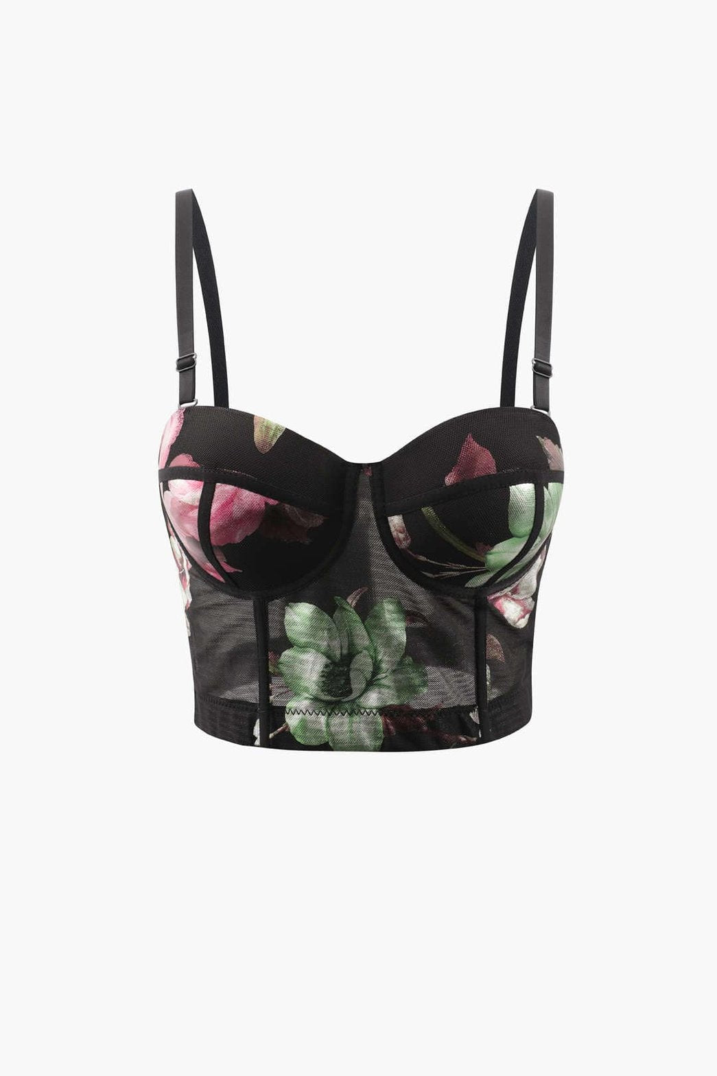 Vue dos du bustier floral élégance