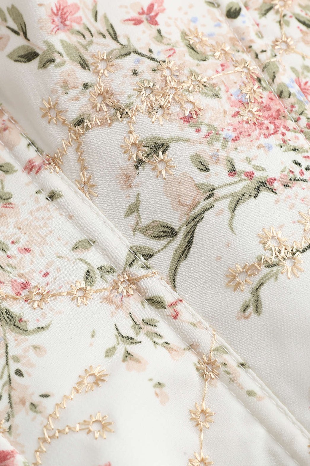 Bustier jacquard fleuri blanc vue de côté lune