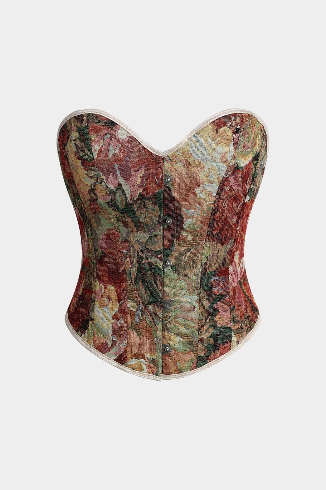 Bustier jacquard fleuri vue de face harmonie