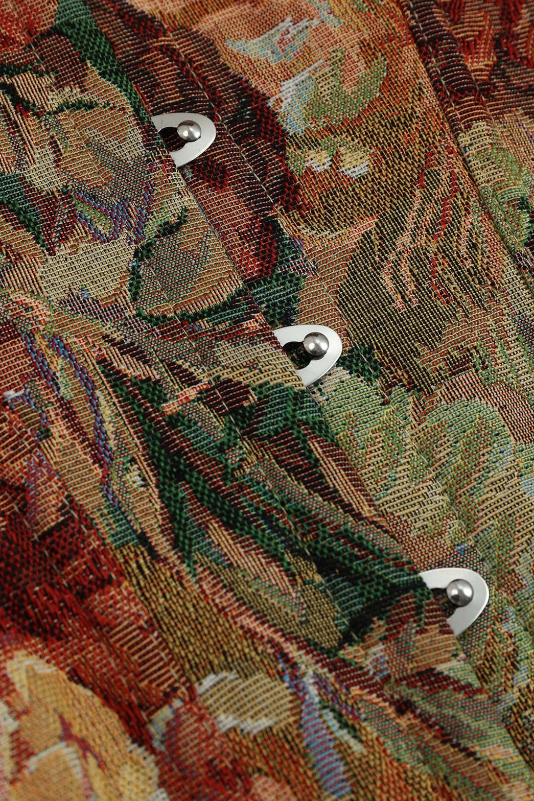 Bustier jacquard fleuri détail tissu poésie